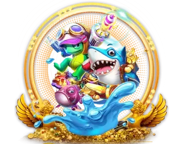 P898 underwater shooting game scene with animated fish targets and interactive arcade-style gameplay